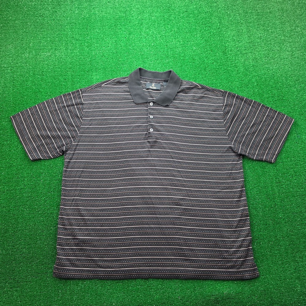 Gary Player Black Knight Collection Pique Polo Shirt Mens 2XL Striped Golf